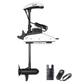 Electric Trolling Motor, 55lbs Thrust with GPS, 10-Speed Bow Mounted Saltwater Outboard Boat Motor with Remote Control & LCD Battery Indicator