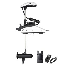 Electric Trolling Motor, 12V 55lbs Thrust with GPS, 10-Speed Bow Mounted Saltwater Outboard Boat Motor with Remote Control & LCD Battery Indicato