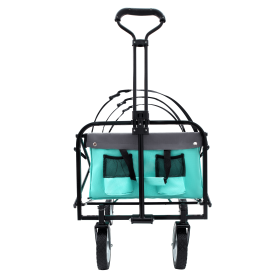 Collapsible Foldable Wagon Cart with strapping system Beach Wagon Utility Cart Utility Wagon Grocery Cart for for Camping Shopping Sports Gardein