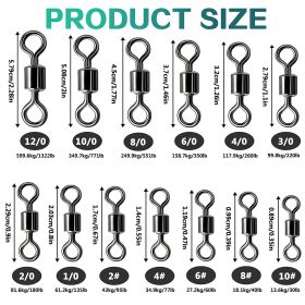 100pcs/pack Stainless Steel Rolling Swivel Connector; 30Lb-1322 Lb High Strength Fishing Rolling Barrel Swivels Fishing Tackle Accessories For Sa (size: 6/0, 350lb)