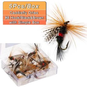 Insects Flies Fishing Lures; Topwater Dry Flies Bait Trout Artificial Crank Hook; Fishing Tackle (Quantity: 5PCS)