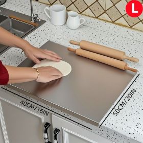 Stainless Steel Cutting Board with Lip for Kitchen Chopping Boards for Countertop Large Metal Cutting Board over Sink Suitable for Meat Fruits Ve (size: 40cm*50cm)