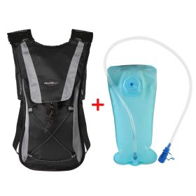 Hydration Backpack Pack with 2L Water Bladder Lightweight Food-Grade TPU Leak-Proof for Hiking Biking Cycling Climbing Running Fishing Camping (Color: black, size: One size)